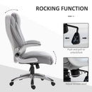 Grey High Back Swivel Office Chair with Flip-up Armrests