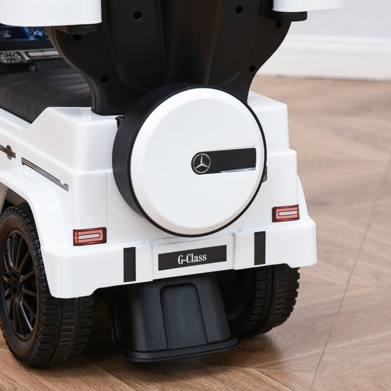 White 3-in-1 Kids Ride-On Push Car with Horn and Steering Wheel