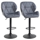 Dark Grey Adjustable Swivel Barstools Set of 2