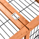 Wooden Outdoor Rabbit Hutch with Run & Lockable Door - Brown