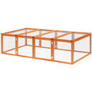 Wooden Rabbit Run Cage 6ft with Wire Mesh, Openable Roof, Outdoor Play Space - 181 x 100 x 48 cm
