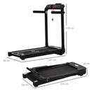 Black Foldable Motorised Treadmill with LCD Monitor - 600W