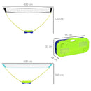 Portable Badminton and Volleyball Set - Blue, 2 Rackets, 2 Shuttlecocks, Carry Case