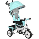 Green 6-in-1 Kids Trike with Push Handle & Canopy