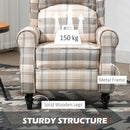 Khaki Padded Recliner Armchair with Armrest - Living Room Furniture