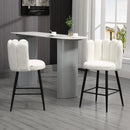 Modern Cream Faux Cashmere Bar Stools Set of 2