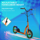 Orange Kids Kick Scooter with Adjustable Height and Dual Brakes