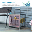 Portable Pet Bird Cage with Metal Handle - Blue