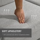 Modern Light Grey 2 Seater Loveseat Sofa with Wood Legs and Armrests