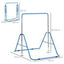 Blue Folding Kids Gymnastics Bar with Adjustable Height