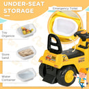 3-in-1 Yellow Ride-On Bulldozer Toy
