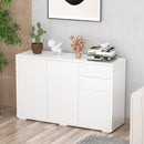 White High Gloss Sideboard with Push-Open Design and 2 Drawers