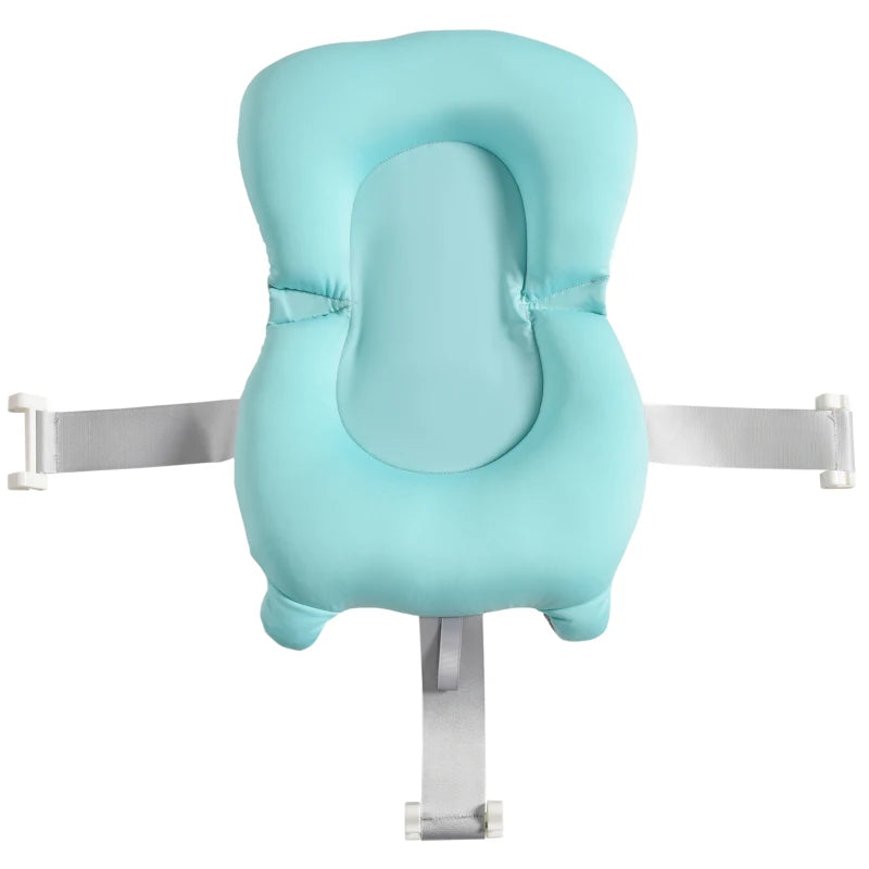 Green Ergonomic Baby Bath Tub with Cushion 0-3 Years