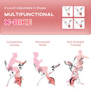 Pink Foldable Recumbent Exercise Bike with 8-Level Magnetic Resistance