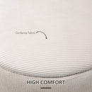 Modern Cream White Fabric Storage Ottomans Set of 2