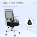 Black Mesh Office Chair with Flip-up Armrests and Lumbar Support