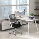 Black Mesh Office Chair with Flip-up Armrests and Lumbar Support