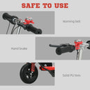 Red Folding Electric Scooter with Warning Bell, 15km/h Speed, Ages 4-14