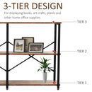 Brown 3-Tier Metal Frame Shelf with Adjustable Feet - 76x120cm