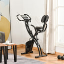 Black Foldable Recumbent Exercise Bike with 8-Level Magnetic Resistance