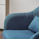 Blue Swivel Accent Chair with Adjustable Height and Lumbar Support