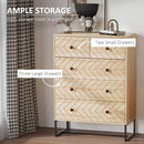 Zigzag 5-Drawer Bedroom Storage Cabinet with Metal Handles