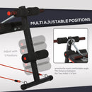 Adjustable Black Sit Up Bench with Thigh Support & Arm Rope - Home Gym Essential