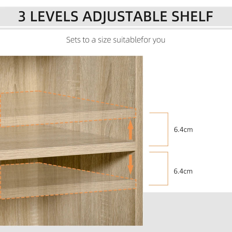 Oak 2-Drawer Printer Stand with Adjustable Shelves