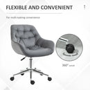 Dark Grey Velvet Ergonomic Office Chair with Adjustable Height and Support