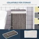 Grey Bamboo Laundry Basket with Flip Lid and Handles