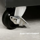 Black Industrial Rolling Bedside Table with Adjustable Shelf