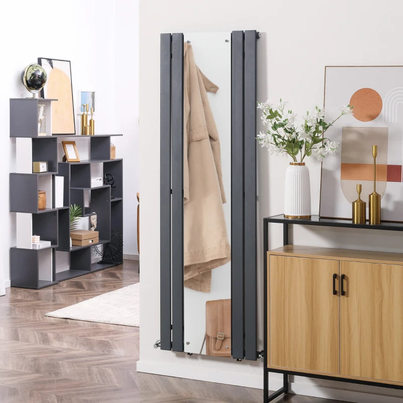 Grey 180 x 60cm Mirror Space Heater for Home - Quick Warm-up Radiator