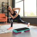 3-Level Aerobic Step Set - 10/15/20cm - Non-Slip - Compact - Home Workout Steppers - Black