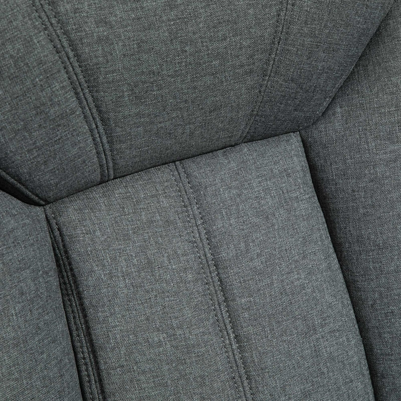 Grey Linen Home Office Chair with Adjustable Height & Swivel Wheels