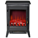 Black Electric Fireplace Stove with LED Flame Effect