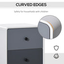 Modern Grey Side Cabinet with 2 Drawers for Bedroom & Living Room