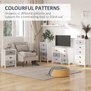 Set of 2 Purple Shabby Chic Nightstands with 3 Drawers