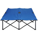Blue Foldable Double Camping Cot with Carry Bag