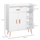 White Storage Side Cabinet with Drawer for Home