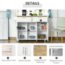 White Kitchen Island Cart with Storage Drawers and Cabinets