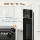 Black Ceramic Electric Heater & Fan, 1000W/2000W, Overheat Protection, 8H Timer