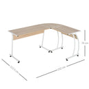 Natural L-Shaped Wood and Steel Computer Desk - 112.5x152x74cm