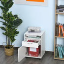 White 60cm Storage Cabinet with Drawer and Open Shelf
