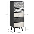 5-Drawer Wooden Dresser for Bedroom and Living Room Storage