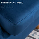 Blue Velvet Accent Chair with Solid Wood Legs