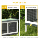 Wooden Small Animal Hutch with Asphalt Roof - Outdoor 90x45x65cm (Grey)