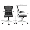 Black & White Mesh Office Chair with Flip-Up Arms