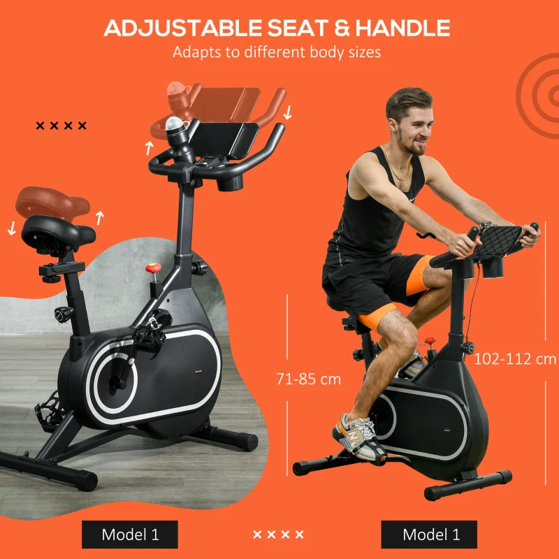 Magnetic Indoor Cycling Bike - Red, Silent Flywheel, LCD Display, Tablet Holder