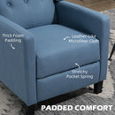 Deep Blue Wingback Recliner Chair with Leg Rest