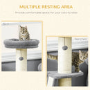 Cat Tree Tower with Scratching Posts and Toy Ball - Dark Grey